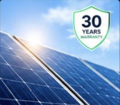 Solar panels under a clear sky