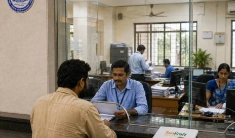 KSEB net metering and subsidy paperwork being handled at a desk