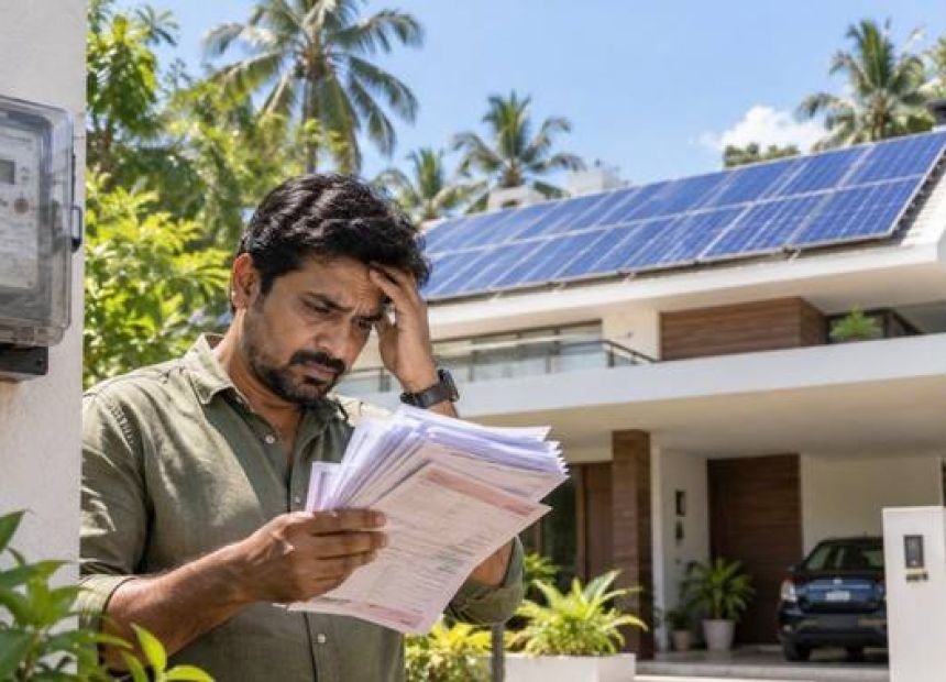 Householder reading a rising KSEB electricity bill