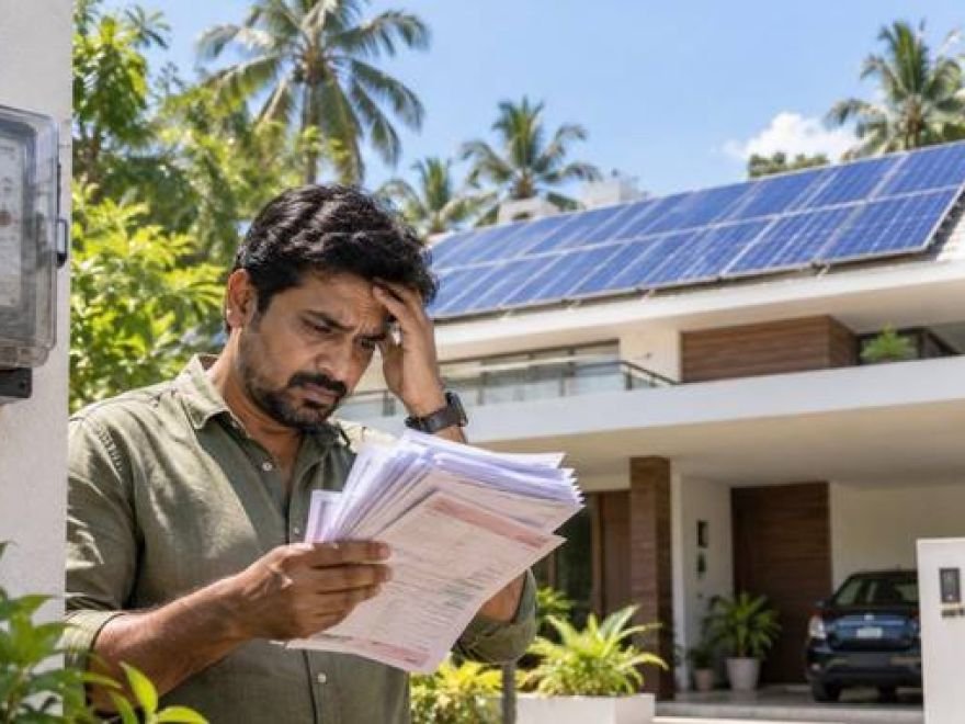 Householder reading a rising KSEB electricity bill